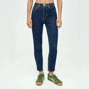 Re/Done Dark Blue Straight Leg Jeans